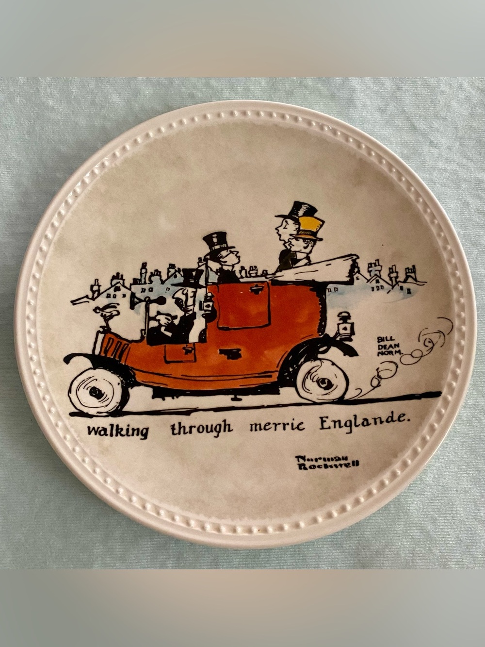Norman Rockwell Orange Roadster Illustration Plate